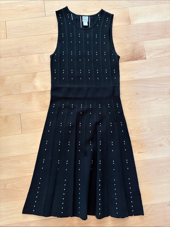 H&M Dresses & Skirts - H&M Black Sleeveless Knit Midi Dress with Studded Pinstripes